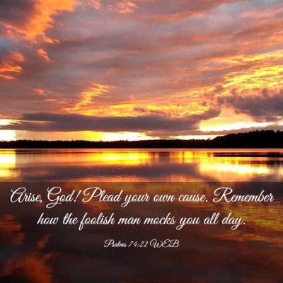 Picture 03 - Psalms 74:22 WEB - Arise, God! Plead your own cause. Remember how - Bible Verse Picture