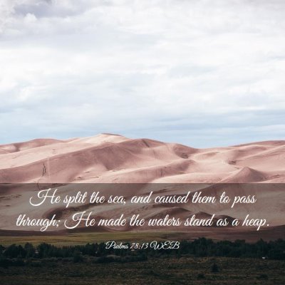 Picture 03 - Psalms 78:13 WEB - He split the sea, and caused them to pass - Bible Verse Picture