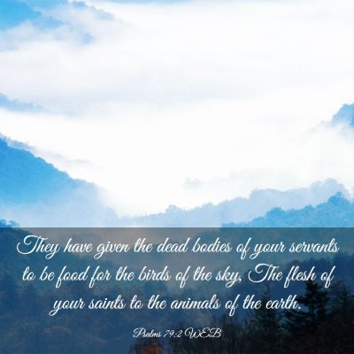 Picture 03 - Psalms 79:2 WEB - They have given the dead bodies of your servants - Bible Verse Picture