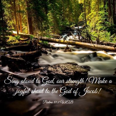 Picture 03 - Psalms 81:1 WEB - Sing aloud to God, our strength! Make a joyful - Bible Verse Picture