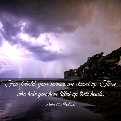 Picture 03 - Psalms 83:2 WEB - For, behold, your enemies are stirred up. Those - Bible Verse Picture