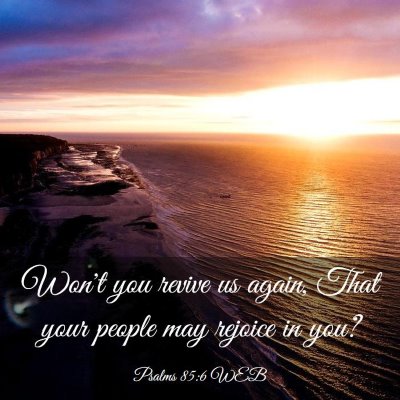Picture 03 - Psalms 85:6 WEB - Won't you revive us again, That your people may - Bible Verse Picture