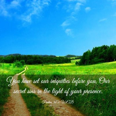 Picture 03 - Psalms 90:8 WEB - You have set our iniquities before you, Our - Bible Verse Picture