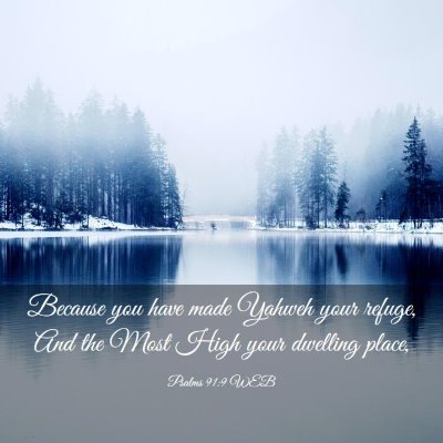 Picture 03 - Psalms 91:9 WEB - Because you have made Yahweh your refuge, And the - Bible Verse Picture