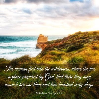 Picture 03 - Revelation 12:6 WEB - The woman fled into the wilderness, where she has - Bible Verse Picture