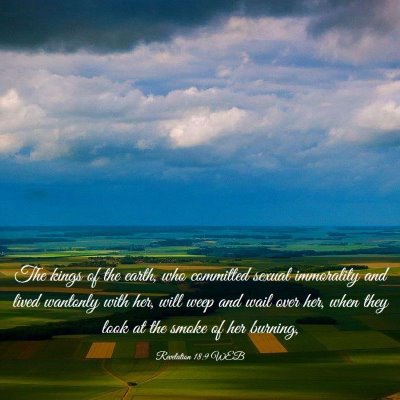 Picture 03 - Revelation 18:9 WEB - The kings of the earth, who committed sexual - Bible Verse Picture