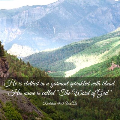 Picture 03 - Revelation 19:13 WEB - He is clothed in a garment sprinkled with blood. - Bible Verse Picture