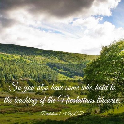 Picture 03 - Revelation 2:15 WEB - So you also have some who hold to the teaching of - Bible Verse Picture