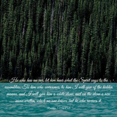 Picture 03 - Revelation 2:17 WEB - He who has an ear, let him hear what the Spirit - Bible Verse Picture