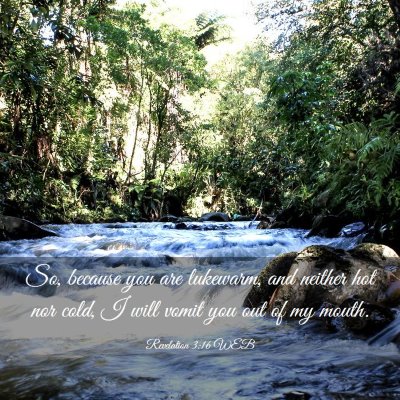Picture 03 - Revelation 3:16 WEB - So, because you are lukewarm, and neither hot nor - Bible Verse Picture