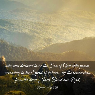 Picture 03 - Romans 1:4 WEB - who was declared to be the Son of God with power, - Bible Verse Picture