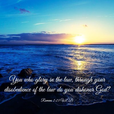 Picture 03 - Romans 2:23 WEB - You who glory in the law, through your - Bible Verse Picture