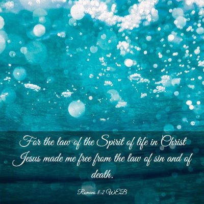 Picture 03 - Romans 8:2 WEB - For the law of the Spirit of life in Christ Jesus - Bible Verse Picture