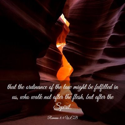 Picture 03 - Romans 8:4 WEB - that the ordinance of the law might be fulfilled - Bible Verse Picture