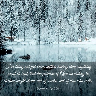 Picture 03 - Romans 9:11 WEB - For being not yet born, neither having done - Bible Verse Picture