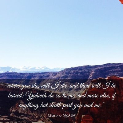Picture 03 - Ruth 1:17 WEB - where you die, will I die, and there will I be - Bible Verse Picture