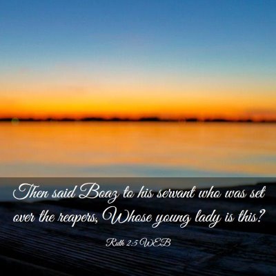 Picture 03 - Ruth 2:5 WEB - Then said Boaz to his servant who was set over - Bible Verse Picture