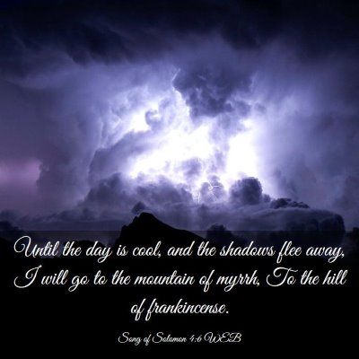 Picture 03 - Song of Solomon 4:6 WEB - Until the day is cool, and the shadows flee away, - Bible Verse Picture