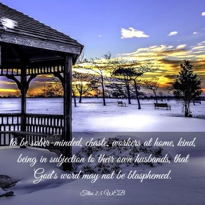 Picture 03 - Titus 2:5 WEB - to be sober-minded, chaste, workers at home, - Bible Verse Picture