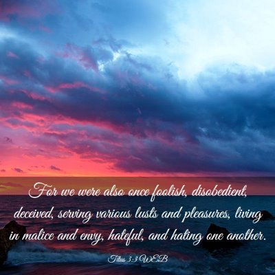 Picture 03 - Titus 3:3 WEB - For we were also once foolish, disobedient, - Bible Verse Picture
