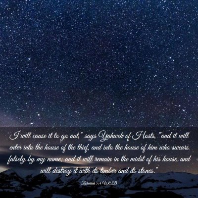 Picture 03 - Zechariah 5:4 WEB - I will cause it to go out,