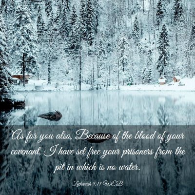 Picture 03 - Zechariah 9:11 WEB - As for you also, Because of the blood of your - Bible Verse Picture