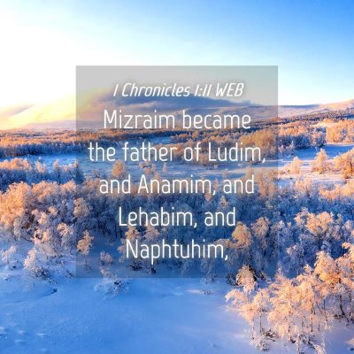 Picture 04 - 1 Chronicles 1:11 WEB - Mizraim became the father of Ludim, and Anamim, - Bible Verse Picture