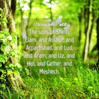 Picture 04 - 1 Chronicles 1:17 WEB - The sons of Shem: Elam, and Asshur, and - Bible Verse Picture