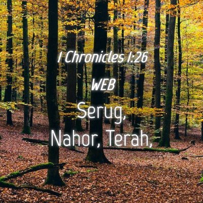 Picture 04 - 1 Chronicles 1:26 WEB - Serug, Nahor, - Bible Verse Picture