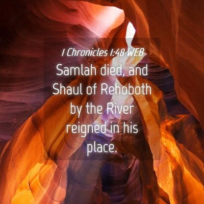 Picture 04 - 1 Chronicles 1:48 WEB - Samlah died, and Shaul of Rehoboth by the River - Bible Verse Picture