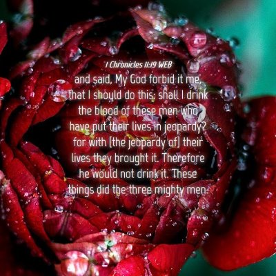 Picture 04 - 1 Chronicles 11:19 WEB - and said, My God forbid it me, that I should do - Bible Verse Picture