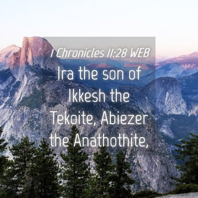 Picture 04 - 1 Chronicles 11:28 WEB - Ira the son of Ikkesh the Tekoite, Abiezer the - Bible Verse Picture