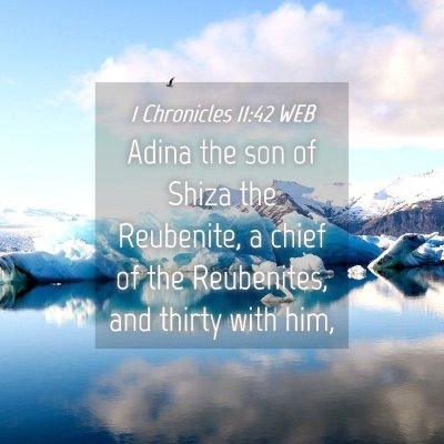 Picture 04 - 1 Chronicles 11:42 WEB - Adina the son of Shiza the Reubenite, a chief of - Bible Verse Picture