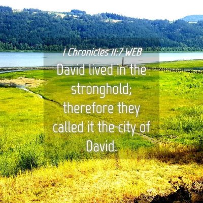 Picture 04 - 1 Chronicles 11:7 WEB - David lived in the stronghold; therefore they - Bible Verse Picture