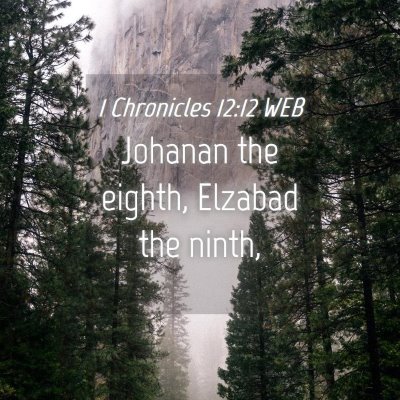 Picture 04 - 1 Chronicles 12:12 WEB - Johanan the eighth, Elzabad the - Bible Verse Picture
