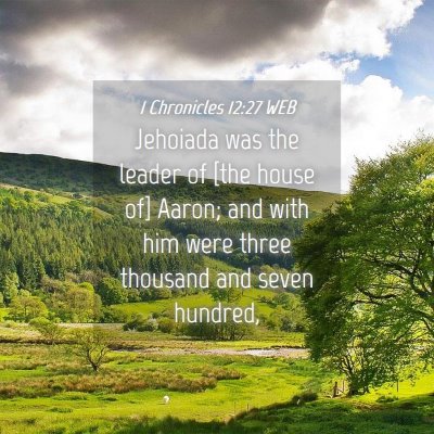 Picture 04 - 1 Chronicles 12:27 WEB - Jehoiada was the leader of [the house of] Aaron; - Bible Verse Picture