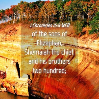 Picture 04 - 1 Chronicles 15:8 WEB - of the sons of Elizaphan, Shemaiah the chief, and - Bible Verse Picture
