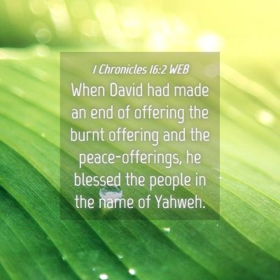 Picture 04 - 1 Chronicles 16:2 WEB - When David had made an end of offering the burnt - Bible Verse Picture