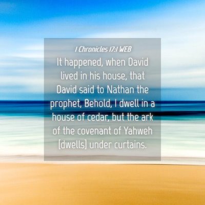 Picture 04 - 1 Chronicles 17:1 WEB - It happened, when David lived in his house, that - Bible Verse Picture