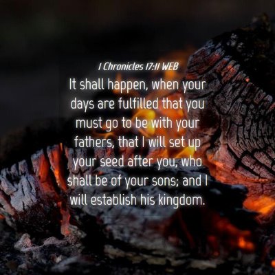Picture 04 - 1 Chronicles 17:11 WEB - It shall happen, when your days are fulfilled - Bible Verse Picture