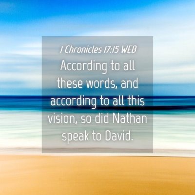 Picture 04 - 1 Chronicles 17:15 WEB - According to all these words, and according to - Bible Verse Picture