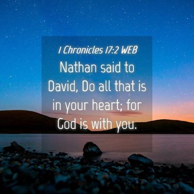 Picture 04 - 1 Chronicles 17:2 WEB - Nathan said to David, Do all that is in your - Bible Verse Picture