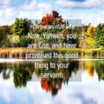 Picture 04 - 1 Chronicles 17:26 WEB - Now, Yahweh, you are God, and have promised this - Bible Verse Picture