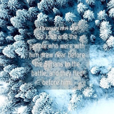 Picture 04 - 1 Chronicles 19:14 WEB - So Joab and the people who were with him drew - Bible Verse Picture