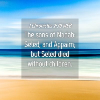Picture 04 - 1 Chronicles 2:30 WEB - The sons of Nadab: Seled, and Appaim; but Seled - Bible Verse Picture