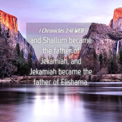 Picture 04 - 1 Chronicles 2:41 WEB - and Shallum became the father of Jekamiah, and - Bible Verse Picture