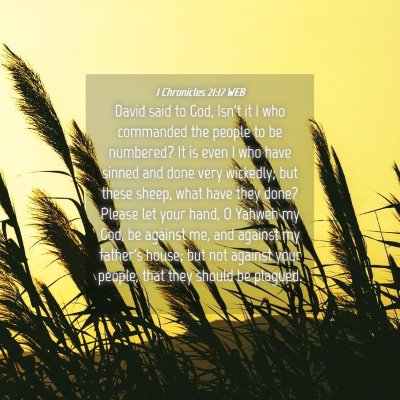 Picture 04 - 1 Chronicles 21:17 WEB - David said to God, Isn't it I who commanded the - Bible Verse Picture
