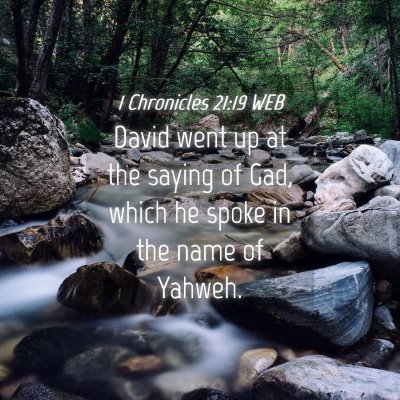 Picture 04 - 1 Chronicles 21:19 WEB - David went up at the saying of Gad, which he - Bible Verse Picture