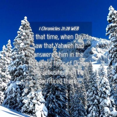 Picture 04 - 1 Chronicles 21:28 WEB - At that time, when David saw that Yahweh had - Bible Verse Picture