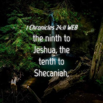 Picture 04 - 1 Chronicles 24:11 WEB - the ninth to Jeshua, the tenth to - Bible Verse Picture